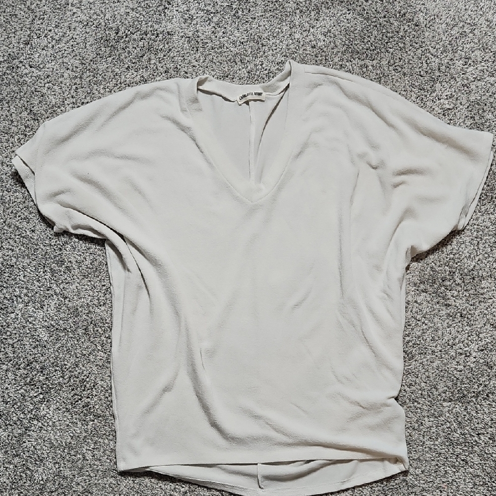 Off-White V-Neck Women's Dolman Top